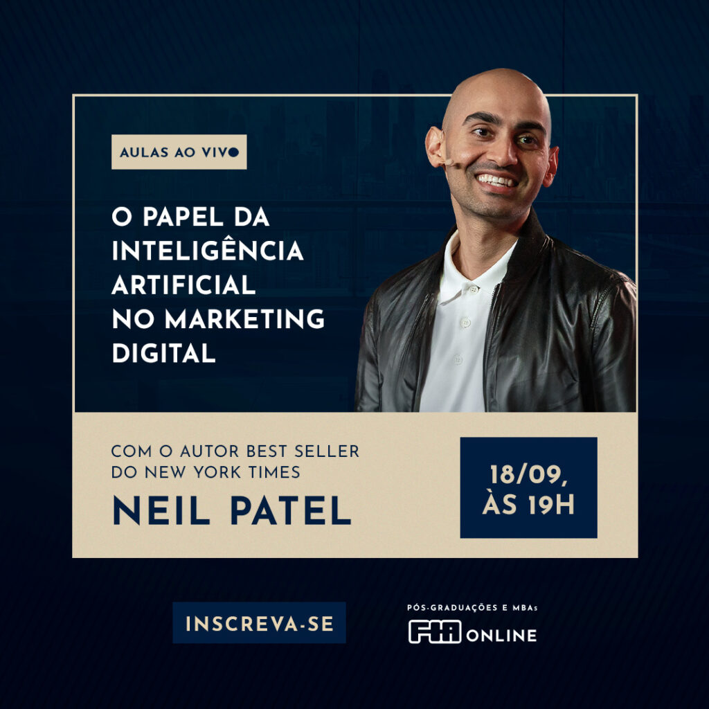 Aula com Neil Patel sobre a importância da inteligência artificial no marketing digital